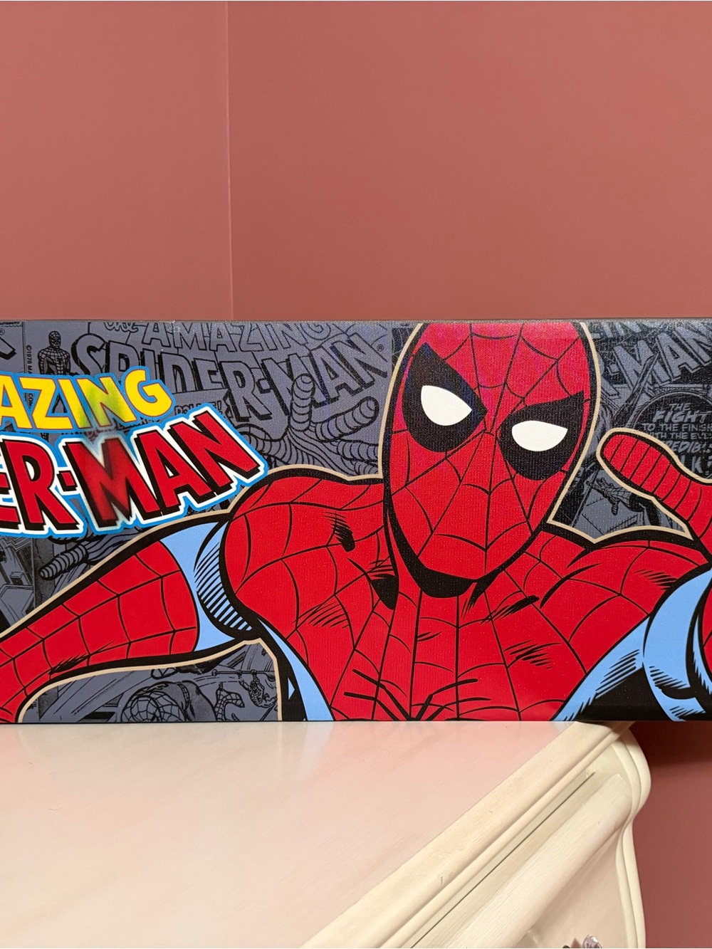 Marvel Spider-Man Pop Art Wall Canvas - Red, Blue, Black